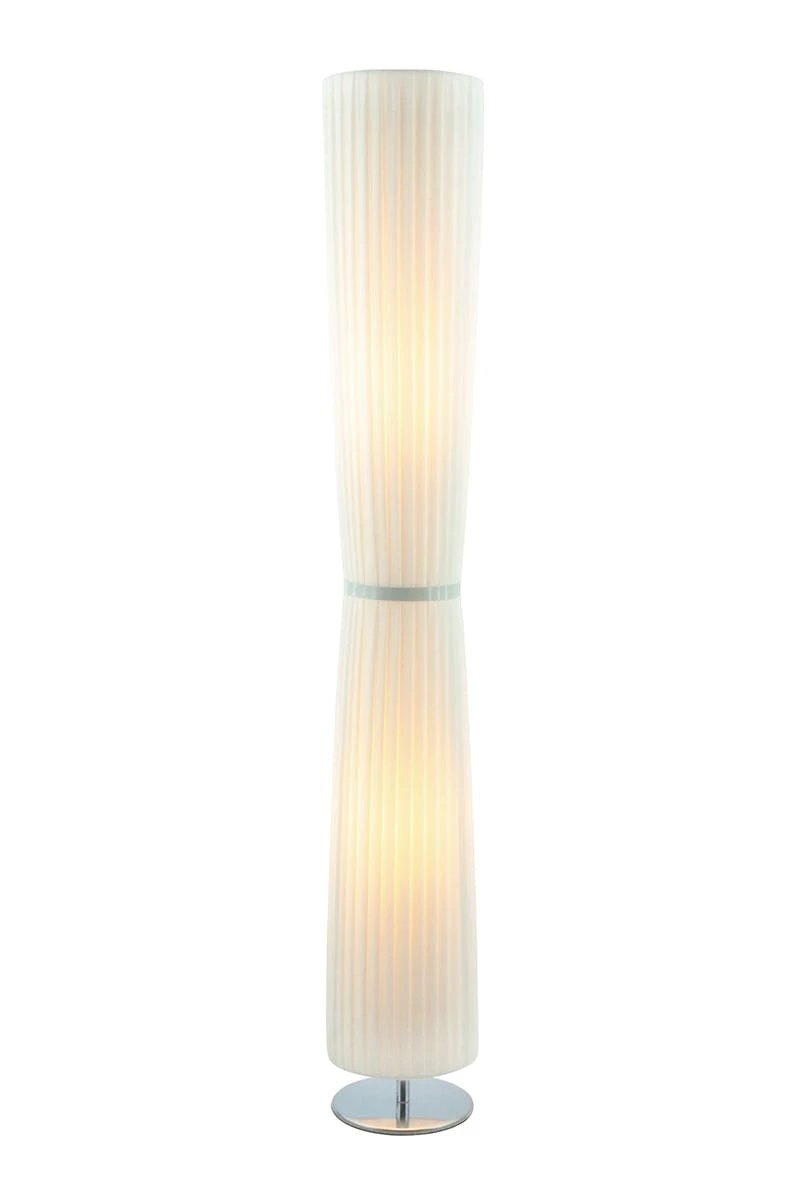 SalesFever Stehleuchte 120 Cm Eckig | Plissee Latex-Lampenschirm | Gestell Edelstahl | B 17 X T 17 X H 120 Cm | Weiß 4 SalesFever Stehleuchte 120 Cm Eckig | Plissee Latex-Lampenschirm | Gestell Edelstahl | B 17 X T 17 X H 120 Cm | Weiß – Bild 2