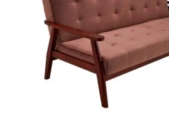 SalesFever Schlafsofa Mit Armlehnen | 3 Funktionen | Stoffbezug Samt-Optik | Gestell Massivholz Eukalyptus | B 190 X T 85 X H 81 Cm | Rose -SalesFever 0865c3d4 ffd1 495c 8ba3 28fd88078aeb