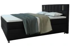 SalesFever Boxspringbett 200 Cm | LED-Beleuchtung | Kunstleder Schwarz | Inkl. Bonellfederkern-Matratze Und Topper | B 200 X T 208 X H 110 Cm -SalesFever 0a956c7f 3cb9 4925 ad96 e91c0d621f1c