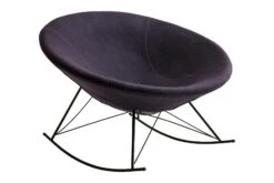 SalesFever Schaukelstuhl | Bezug Texturstoff Grau | Kufen Esche Massivholz Natur | Gestell Metall Schwarz | B 76 X T 100 X H 103 Cm -SalesFever 0badd0b8 e6d3 4ed1 aa6c 55de1afcd0af 2