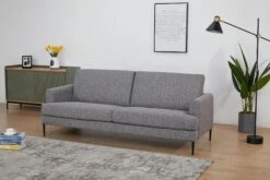 SalesFever Sofa 3-Sitzer | Bezug Strukturstoff | Gestell Metall Schwarz | B 194 X T 79 X H 78 Cm | Taupe -SalesFever 0bbcf2da da97 408d 9337 32353c6303e4