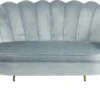 SalesFever Muschel-Sofa | Bezug Samt-Stoff | Gestell Metall Goldfarben | B 136 X T 76 X H 78 Cm | Hellgrau -SalesFever 0dd94da8 e7cb 4622 a59a 6818d463db32 1