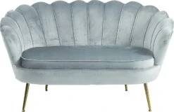 SalesFever Muschel-Sofa | Bezug Samt-Stoff | Gestell Metall Goldfarben | B 136 X T 76 X H 78 Cm | Blau 12 SalesFever Muschel-Sofa | Bezug Samt-Stoff | Gestell Metall Goldfarben | B 136 X T 76 X H 78 Cm | Blau -SalesFever 0dd94da8 e7cb 4622 a59a 6818d463db32 3