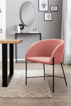 SalesFever Esszimmerstuhl | Bezug Strukturstoff | Gestell Metall Schwarz Matt | B 57 X T 46 X H 77 Cm | Dusty-pink -SalesFever 0e284515 46aa 4105 b785 f0c632185a45