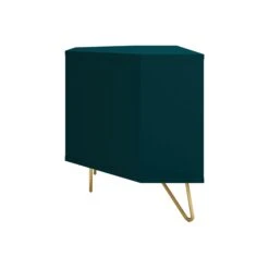 SalesFever Eck TV-Lowboard Aus MDF | Mit Tür, Klappfach Und Offenem Fach | Beine Metall Mit Messinglegierung | B 100 X T 50 X H 58 Cm | Blau -SalesFever 0f7cefa5 1e8f 4d9b 9cef 82df7a8097ae