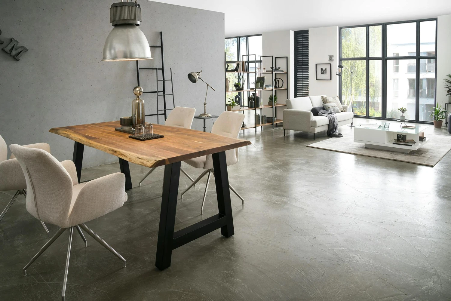 SalesFever Tisch Akazie 180x90 Cm Massiv | Natur Baumkante 3,5 Cm Stark | Mit A-Gestell Schwarz 8 SalesFever Tisch Akazie 180x90 Cm Massiv | Natur Baumkante 3,5 Cm Stark | Mit A-Gestell Schwarz – Bild 6