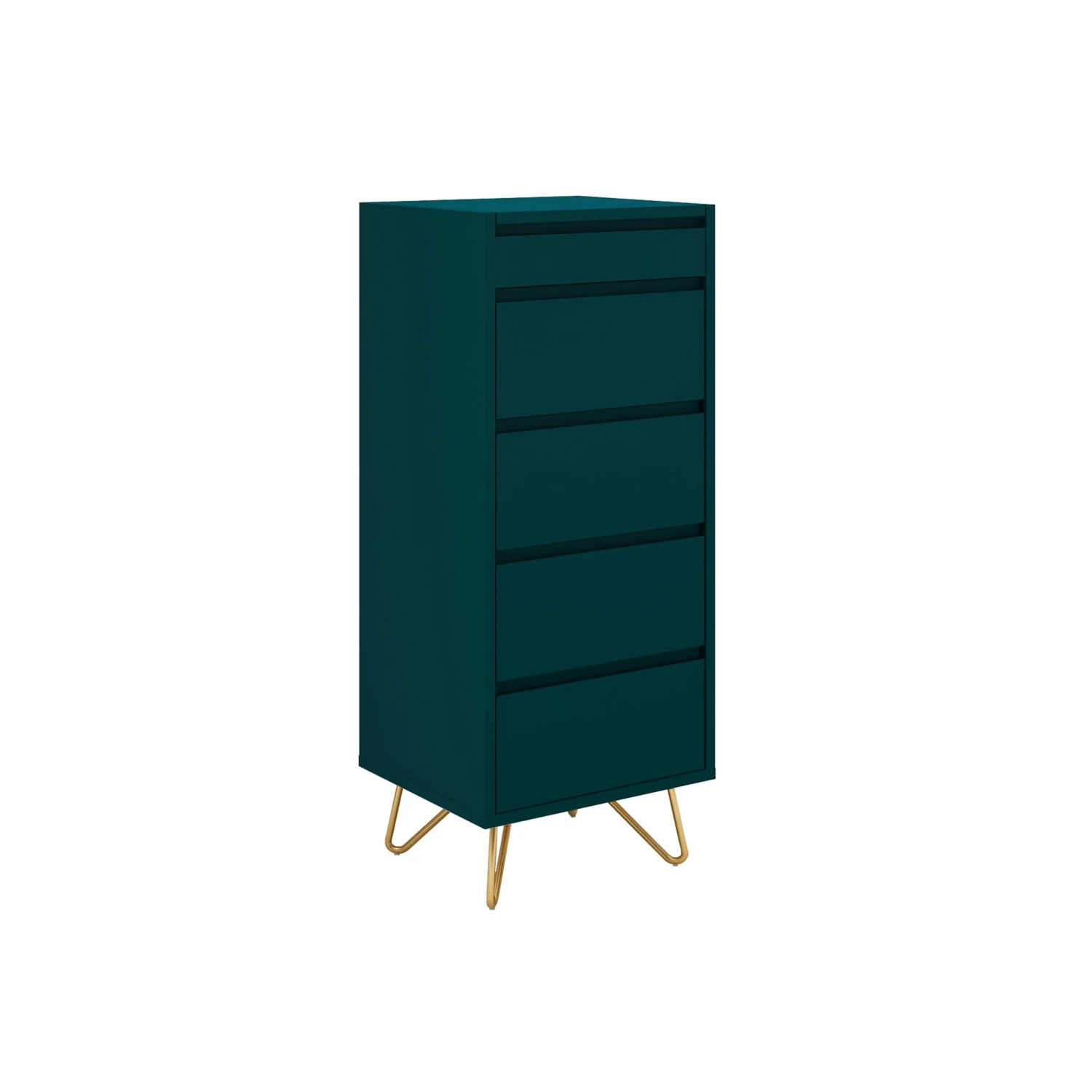 SalesFever Kommode Hoch | 4 Schubladen Und 1 Fach | Inkl. Spiegel | Beine Metall Mit Messinglegierung | B 45 X T 40 X H 110 Cm | Grau 4 SalesFever Kommode Hoch | 4 Schubladen Und 1 Fach | Inkl. Spiegel | Beine Metall Mit Messinglegierung | B 45 X T 40 X H 110 Cm | Grau – Bild 2