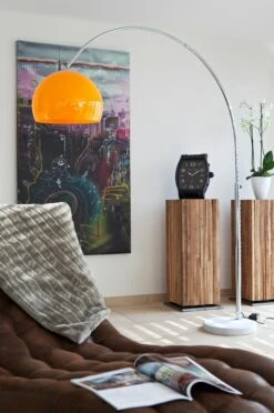 SalesFever Bogenlampe XXL 230 Cm | Höhenverstellbar | Ø Lampenschirm 40 Cm | Echter Marmorfuß | B 220 X T 40 X H 230 Cm | Weiß -SalesFever 19a44e5c ee1c 4672 9a9f ab7823eb2172