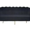 SalesFever Muschel-Sofa | 3-Sitzer | Bezug Samt-Stoff Schwarz | Gestell Metall Goldfarben | B 180 X T 54 X H 78 Cm -SalesFever 1b5c9831 9709 4d57 9258 66b662a14ff3 3