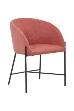 SalesFever Esszimmerstuhl | Bezug Strukturstoff | Gestell Metall Schwarz Matt | B 57 X T 46 X H 77 Cm | Dusty-pink