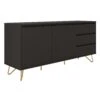 SalesFever Sideboard Aus MDF | 2 Türen Und 3 Schubladen | Beine Metall Mit Messinglegierung | B 150 X T 40 X H 70 Cm | Grau -SalesFever 1fbedcc2 36be 4f5b a887 bd54359fc709