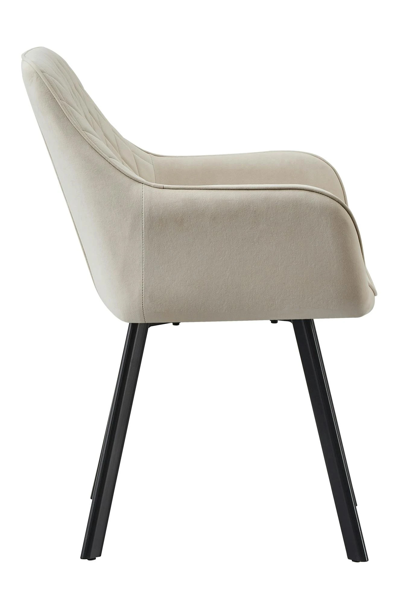 SalesFever Armlehnstuhl 2er-Set | Bezug Samt Matt Optik | Beine Metall | B 61 X T 68 X H 82 Cm | Beige – Schwarz 9 SalesFever Armlehnstuhl 2er-Set | Bezug Samt Matt Optik | Beine Metall | B 61 X T 68 X H 82 Cm | Beige – Schwarz – Bild 7
