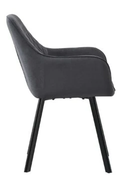 SalesFever Armlehnstuhl 2er-Set | Bezug Samt Matt Optik | Beine Metall | B 61 X T 68 X H 82 Cm | Grau – Schwarz -SalesFever 21f01d2f 3a74 4d27 9f71 b1ca632f9a1f