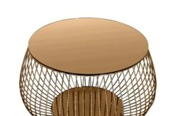 SalesFever Couchtisch 60 Cm Rund | Tischplatte Glas Verspiegelt | Gestell Metall | B 72 X T 72 X H 42 Cm | Rosegold-goldfarben -SalesFever 2548774b 8af9 4169 998f a0fffff23b49