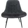 SalesFever Loungesessel Mit XXL-Sitzfläche | Bezug Stoff In Samt-Optik | Gestell Metall Schwarz | üppige Steppung | B 76 X T 87 X H 86 Cm | Grau -SalesFever 25a3284a 2952 4434 a53b 45ecc8482d24