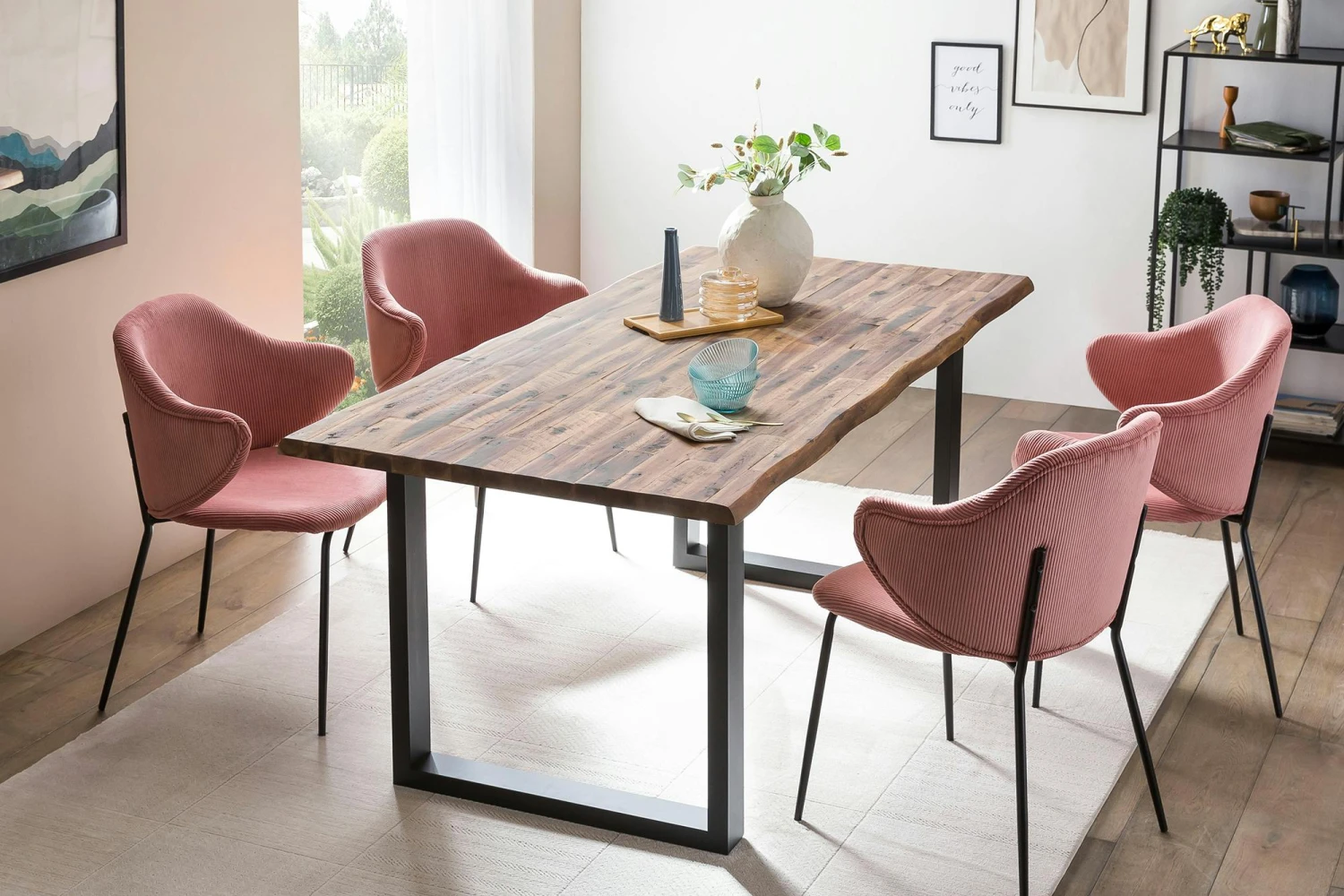 SalesFever Armlehnstuhl | 2er Set | Texturstoff | B 54 X T 55 X H 83 Cm | Rose 8 SalesFever Armlehnstuhl | 2er Set | Texturstoff | B 54 X T 55 X H 83 Cm | Rose – Bild 6