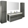 SalesFever Badezimmer Set 140 Cm | 4-tlg. | Soft Close Funktion | Inkl. Doppelwaschtisch Mit Mineralgussbecken | Eiche-grau -SalesFever 2d2a92d0 48d1 48d6 b4aa 2b6a678d750c