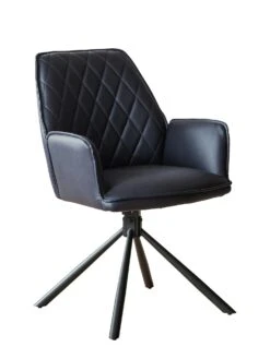 SalesFever Armlehnstuhl 2er-Set | 360 Grad Drehfunktion | Bezug Microfaser In Kunstlederoptik | Gestell Metall | B 59 X T 63 X H 89cm | Cognac–schwarz -SalesFever 2d32d42b eb23 44f0 8f96 cb16f357480f 1