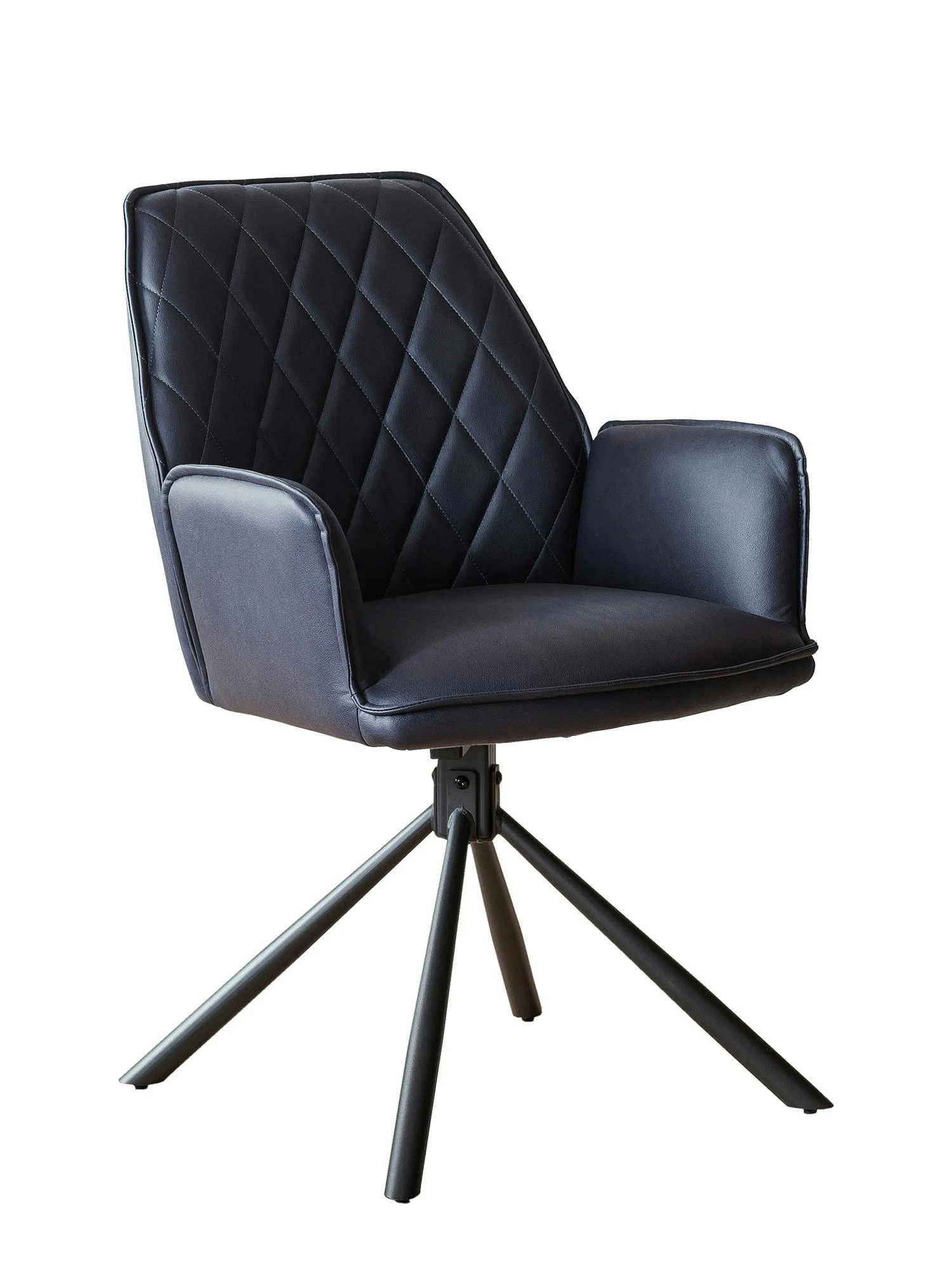 SalesFever Armlehnstuhl 2er-Set | 360 Grad Drehfunktion | Bezug Microfaser In Kunstlederoptik | Gestell Metall | B59 X T63 X H89 Cm | Beige–schwarz 4 SalesFever Armlehnstuhl 2er-Set | 360 Grad Drehfunktion | Bezug Microfaser In Kunstlederoptik | Gestell Metall | B59 X T63 X H89 Cm | Beige–schwarz – Bild 2