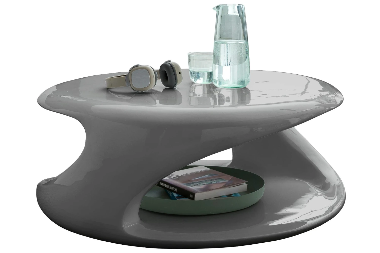 SalesFever Couchtisch Ø 100 Cm Rund | Hochglanz Lackiert | Fiberglas | B 100 X T 100 X H 38 Cm | Weiß 5 SalesFever Couchtisch Ø 100 Cm Rund | Hochglanz Lackiert | Fiberglas | B 100 X T 100 X H 38 Cm | Weiß – Bild 3