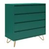 SalesFever Kommode Breit | 4 Schubladen Ausziehbar | Beine Metall Mit Messinglegierung | B 90 X T 40 X H 90 Cm | Grün -SalesFever 3122f5c0 2713 4874 ace5 2837ec71a0de