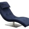 SalesFever Relaxliege Mit Nackenkissen | Stoffbezug In Samt-Optik | Gestell Edelstahl | B 60 X T 170 X H 82 Cm | Blau -SalesFever 381e7bc0 f8b5 4860 8ce2 a1c107b2d75e 3