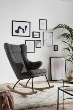 SalesFever Schaukelstuhl | Teddyfell | B 66 X T 104 X H 106 Cm | Grau -SalesFever 3a07494d d849 4834 bbf2 5edf5c011be9