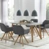 SalesFever Essgruppe 5-tlg. | 160 X 90 Cm | Tischplatte Grau + Gestell Eiche | 4x Stuhl Textil Grau + Beine Eiche 2 SalesFever Essgruppe 5-tlg. | 160 X 90 Cm | Tischplatte Grau + Gestell Eiche | 4x Stuhl Textil Grau + Beine Eiche -SalesFever 3c9ab55c e046 4cc6 9164 740e22d0d626