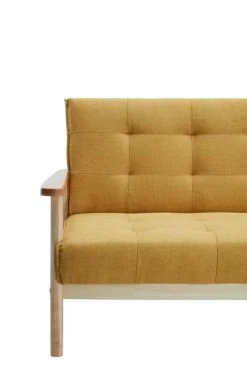 SalesFever Schlafsofa Mit Armlehnen | 3 Funktionen | Bezug Strukturstoff | Gestell Massivholz Eukalyptus | B 190 X T 85 X H 81 Cm | Senfgelb -SalesFever 3eb236c0 a30e 4a06 8dd1 c49f21d045ec