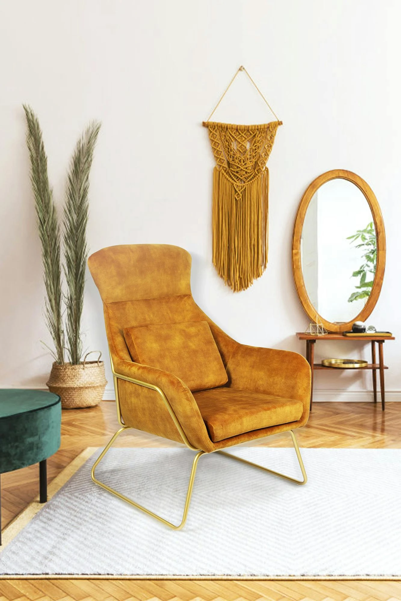 SalesFever Relaxsessel | Samtvelours | B 73 X T 80 X H 102 Cm | Gold 8 SalesFever Relaxsessel | Samtvelours | B 73 X T 80 X H 102 Cm | Gold – Bild 6