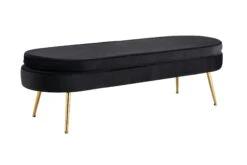 SalesFever Sitzpouf | Oval | Samt | B 142 X T 45 X H 41 Cm | Schwarz -SalesFever 41992672 c352 4276 8e59 1f9572cc5119