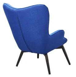 SalesFever Polstersessel Webstoff | Gestell Metall Holzoptik Schwarz Gebeizt | B 80 X T 99 X H 92 Cm | Saphirblau -SalesFever 4281283a 22cb 413b 8aaf 106b0aafd715