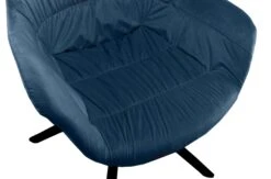 SalesFever Armlehnstuhl Mit Steppung | 360 Grad Drehfunktion | Bezug Samt | Gestell Metall | B 64 X T 63 X H 82 Cm | Blau – Schwarz -SalesFever 44541304 3faa 4ef1 a9ce 5c7cd0a26852