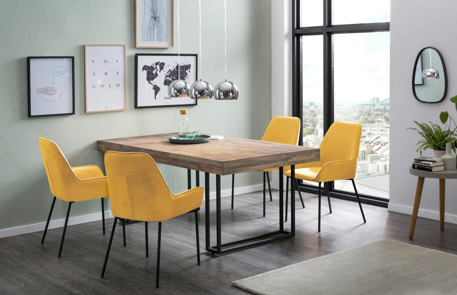 SalesFever Essgruppe 180x100 Cm | 5 Tlg | Akazie Massivholz | Natur 4 SalesFever Essgruppe 180x100 Cm | 5 Tlg | Akazie Massivholz | Natur – Bild 2