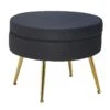 SalesFever Sitzpouf | Rund | Bezug Samt-Stoff Schwarz | Gestell Metall Goldfarben | B 52 X T 52 X H 41 Cm -SalesFever 46b94cfc 4e49 4e7c a6bb 784cf5ecc463 2