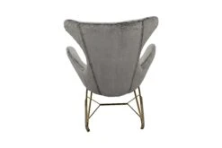 SalesFever Schaukelstuhl | Bezug Teddyfell | Kufen Gestell Edelstahl Goldfarben | B 77 X T 67 X H 94 Cm | Grau -SalesFever 46f5b29c 03e6 4a01 9cc4 3a26f0ea12a9