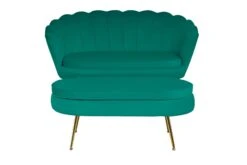 SalesFever Sitzpouf | Oval | Bezug Samt-Stoff Grün | Gestell Metall Goldfarben | B 99 X T 44 X H 40 Cm -SalesFever 47eaae87 8812 4dc0 939e f048ecfd4df6