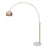 SalesFever Bogenlampe | 1-flammig | Höhenverstellbar | Lampenschirm Kunststoff | Gestell Metall | Fuß Marmor | B 165 X T 30 X H 205 Cm | Kupfer-Weiß -SalesFever 47ec987d 724c 4349 a9bb c4125af3bf8c 4
