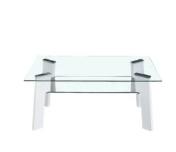 SalesFever Couchtisch | Mit Ablagefläche | Tischplatte 15 Mm MDF Natur | Beine Metall Schwarz | B 105 X T 55 X H 43 Cm -SalesFever 484ff542 3bc3 4221 9609 509cd0d51e98