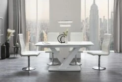 SalesFever Esstisch 160-200 X 90 Cm | Ausziehbar | Tischplatte MDF Mit Sicherheitsglas | B 160 X T 90 X H 77 Cm | Weiß