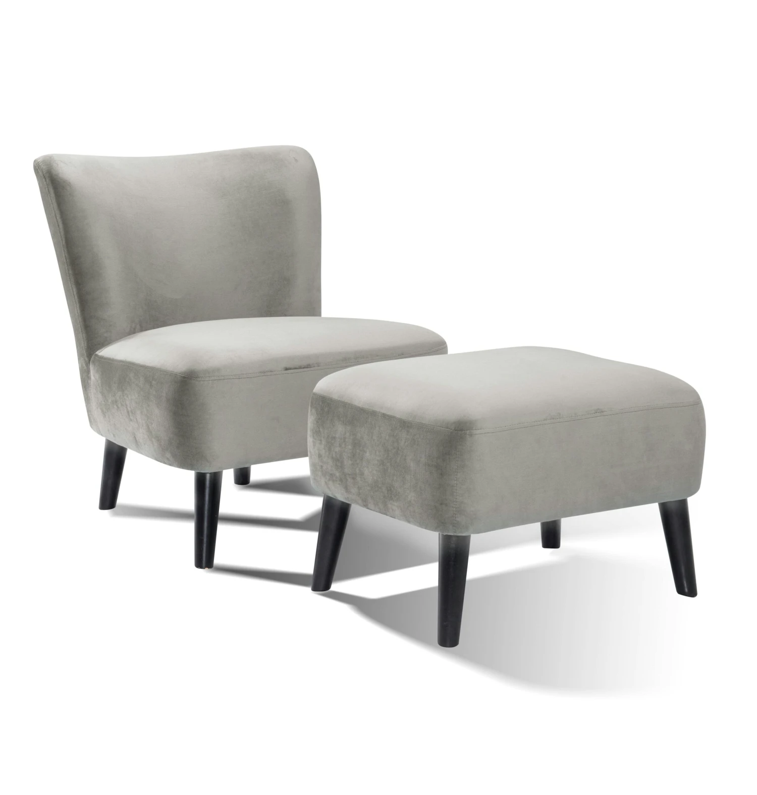 SalesFever Polstersessel Inkl. Sitzhocker | Stoffbezug In Samt | Beine Hevea Holz Schwarz | Vollpolsterung | B 138 X T 126 X H 80 Cm | Blau 5 SalesFever Polstersessel Inkl. Sitzhocker | Stoffbezug In Samt | Beine Hevea Holz Schwarz | Vollpolsterung | B 138 X T 126 X H 80 Cm | Blau – Bild 3