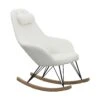 SalesFever Schaukelstuhl Mit Kopfkissen | Bezug Teddyfell | Kufen Massiv-Holz | Gestell Metall Schwarz | B 67 X T 105 X H 106,5 Cm | Weiß -SalesFever 4bfd9342 0bd2 4c2e 8621 8b8ec6d27716