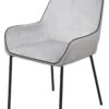 SalesFever Esszimmerstuhl 2er Set | Bezug Außen Strukturstoff | Bezug Innen Samt | Gestell Metall | B 58 X T 58 X H 89 Cm | Hellgrau - Schwarz -SalesFever 4c05679e 57ad 4d19 a07a f4ca53176a6e 1