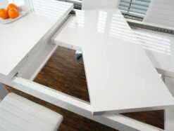 SalesFever Esstisch Ausziehbar 180 X 90 Cm | Hochglanz Lackiert | MDF-Holz | B 180/260 X T 90 X H 75 Cm | Weiß -SalesFever 4d468e6c a537 485a a8ff 6e470783108d