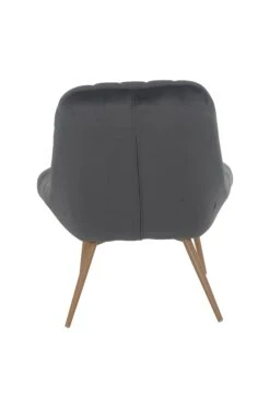 SalesFever Loungesessel Mit XXL-Sitzfläche | Bezug Stoff In Samt-Optik | Gestell Metall In Holzoptik | üppige Steppung | B 76 X T 87 X H 86cm | Grau -SalesFever 4d5a9fac 76fe 486a ba4f 14c293a8835a