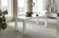 SalesFever Esstisch Ausziehbar | 120-240 X 80 Cm | MDF Weiß Hochglanz Lackiert | B 120 X T 80 X H 76 Cm -SalesFever 4e02cc0f 4381 4c1a 8d07 bde7bab5c7a0