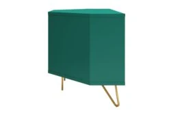 SalesFever Eck TV-Lowboard Aus MDF | Mit Tür, Klappfach Und Offenem Fach | Beine Metall Mit Messinglegierung | B 100 X T 50 X H 58 Cm | Grün -SalesFever 4e447d1f 002d 400f 93b6 95488cdb6fad