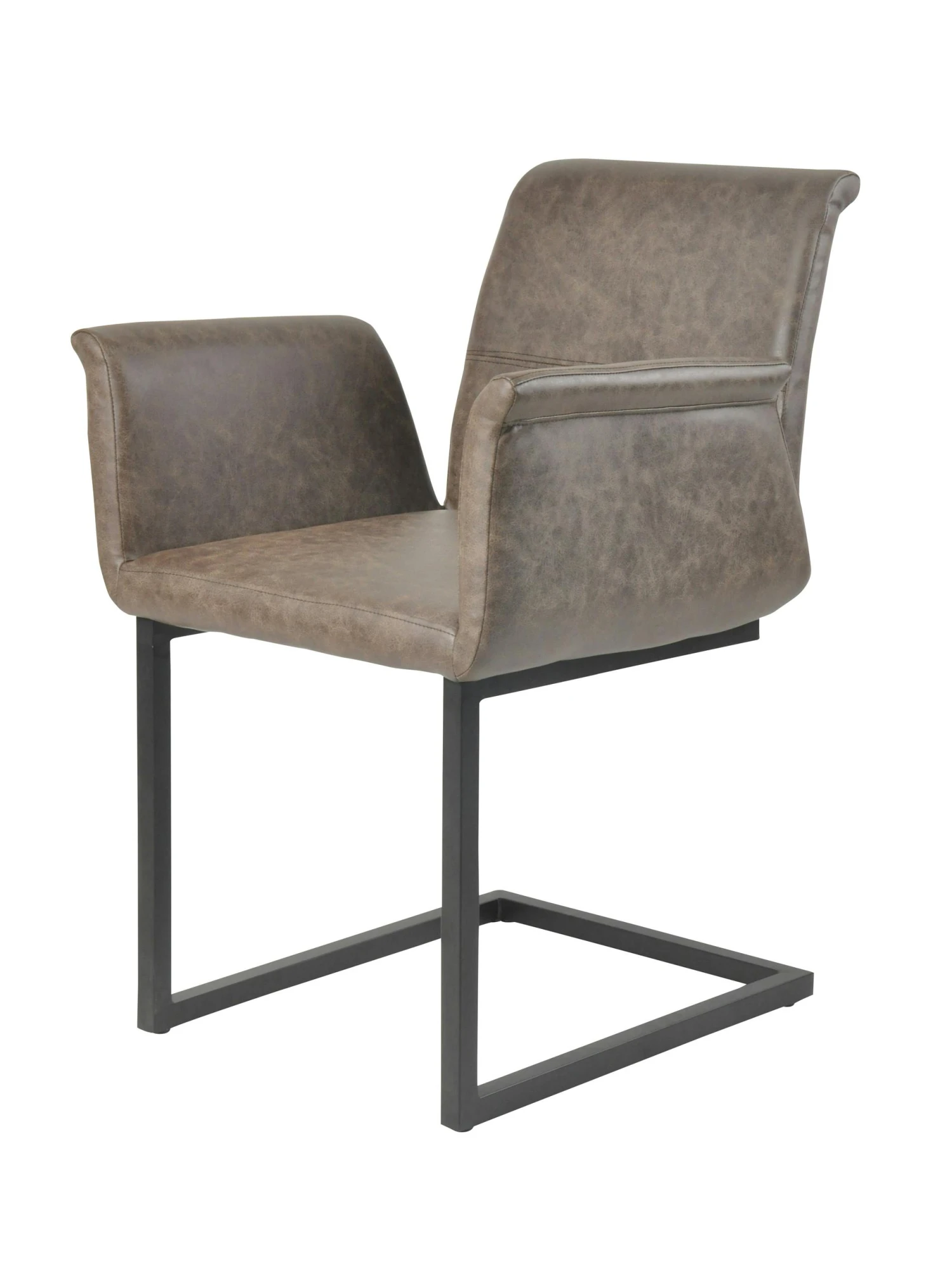 SalesFever Essgruppe 5-tlg. | Tischplatte Baumkante Akazie + Gestell Metall | 4x Freischwinger Kunstleder + Metall | Cognac – Schwarz – Dunkelbraun 9 SalesFever Essgruppe 5-tlg. | Tischplatte Baumkante Akazie + Gestell Metall | 4x Freischwinger Kunstleder + Metall | Cognac – Schwarz – Dunkelbraun – Bild 7