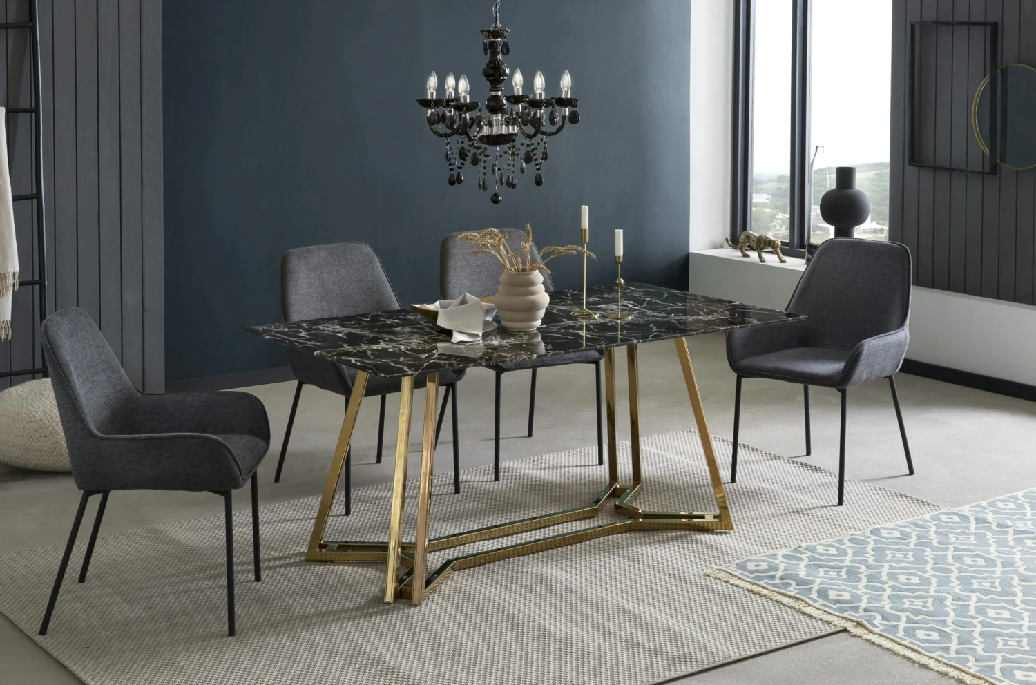 SalesFever Kronleuchter 120 Cm | 6-flammig | Metall Mit Acryl-Glas | B 59 X T 62 X H 120 Cm | Schwarz 8 SalesFever Kronleuchter 120 Cm | 6-flammig | Metall Mit Acryl-Glas | B 59 X T 62 X H 120 Cm | Schwarz – Bild 6