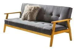 SalesFever Schlafsofa Mit Armlehnen | 3 Funktionen | Bezug Webstoff | Gestell Holz Eukalyptus | B 190 X T 85 X H 81 Cm | Dunkelgrau -SalesFever 53ea140c e869 4d44 9993 94374372a91b